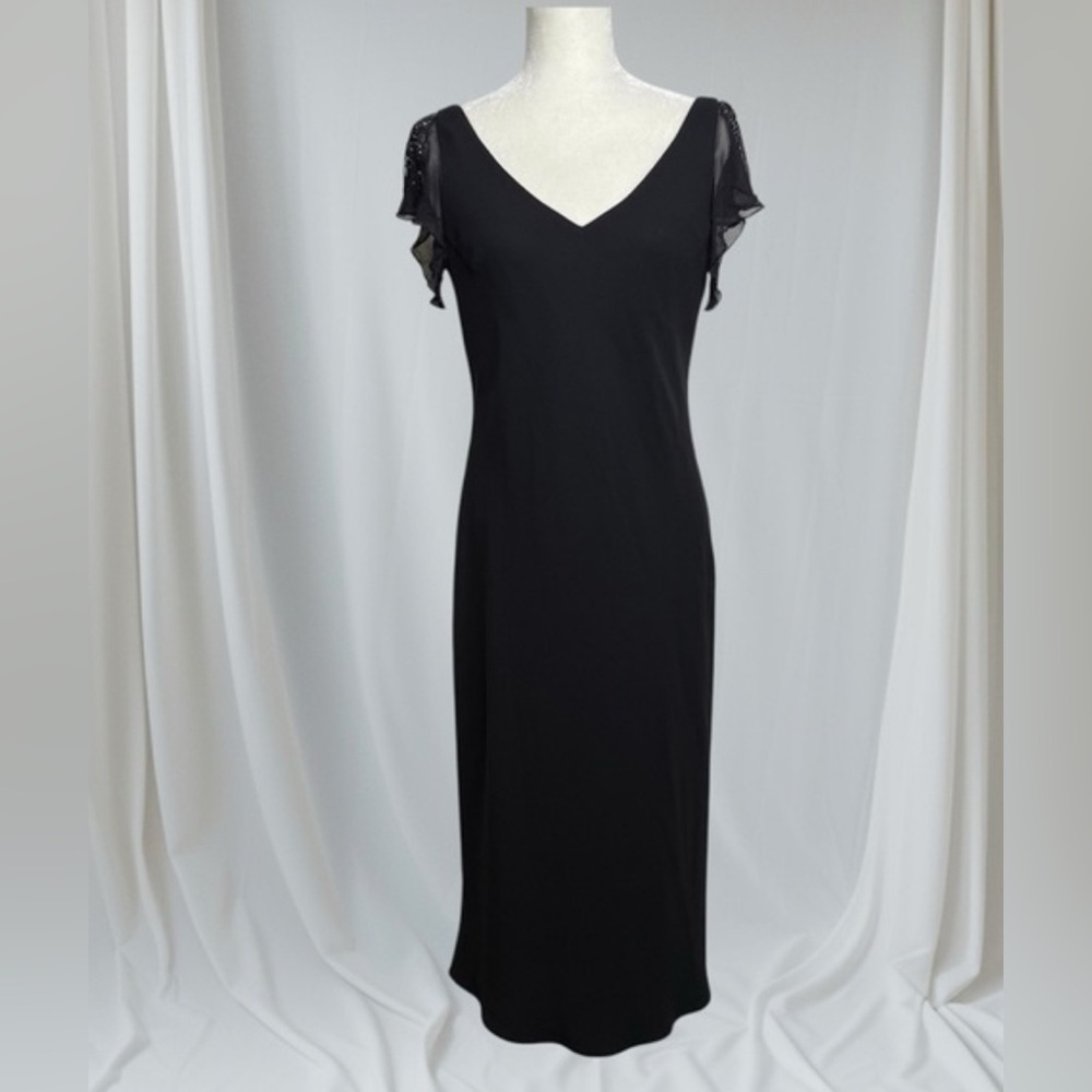 Jones New York Black Flutter Split Sleeve Dress Woman’s Size 14